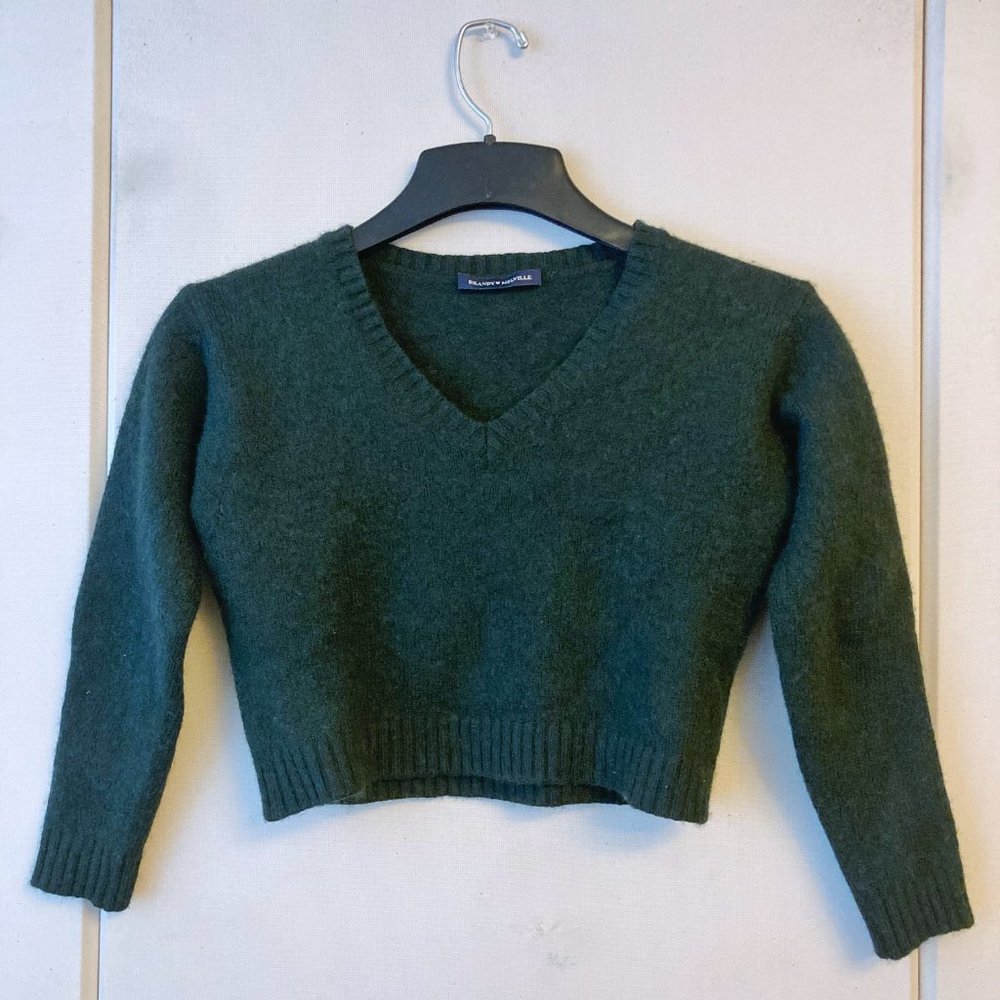 Brandy Melville Cropped Forest Green Sweater